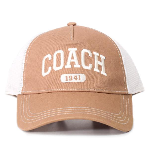 コーチ 帽子 COACH コットン メッシュ レザー ロゴ 1941 バーシティ
