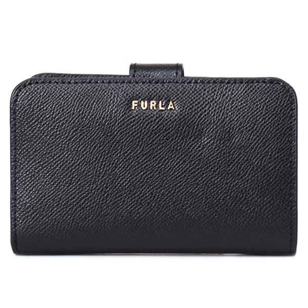 フルラ 財布 FURLA レザー クラシック M コンパクト ウォレット ロゴ 二つ折り財布 ネロ WP00444