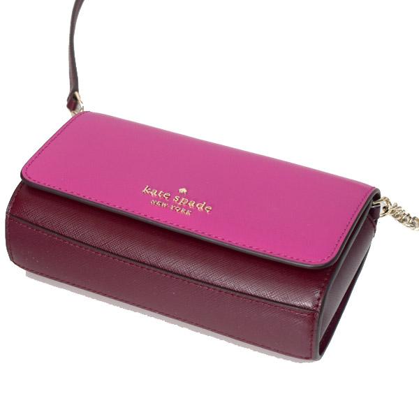 ケイトスペード バッグ katespade サフィアーノレザー ステイシー カラーブロック スモール フラップ クロスボディ 2way クラッチ 斜めがけ ウォレット チェーン ショルダーバッグ ピンクマルチ WLR00119 ケイトスペード バッグ katespade サフィアーノレザー ステイシー