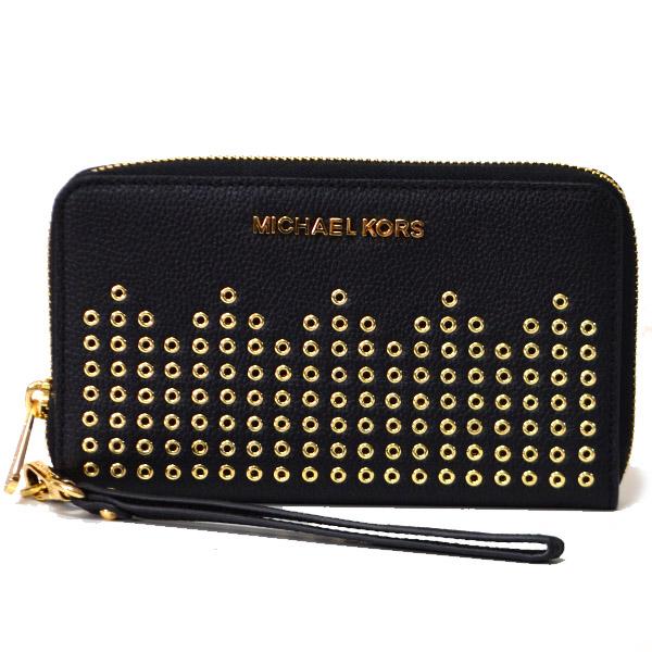 マイケルコース 財布 MK MICHAEL KORS レザー ジップ アラウンド リストレット 長財布 ブラック 35F8GYEE3L 17,679円