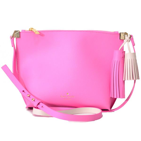 ケイトスペード バッグ　katespade レザー タッセル フォスター コート レザー 斜め掛け ショルダー バッグ ピンク 3831