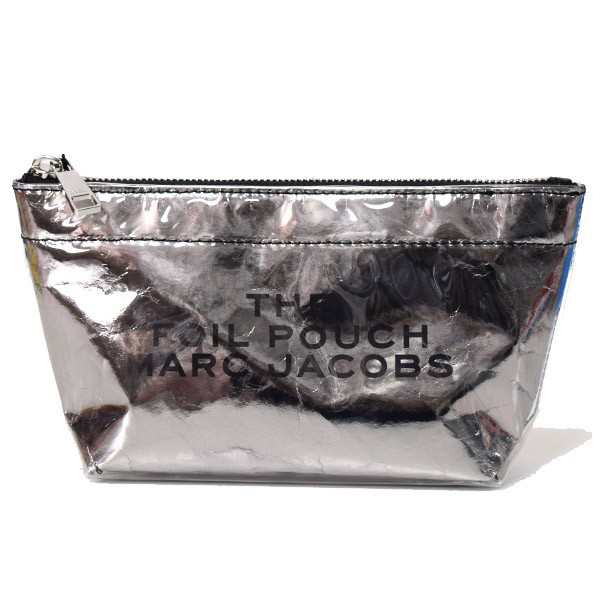 マークジェイコブス 小物 MARC JACOBS レザー プラスチック ホイル コスメティック 化粧ポーチ コスメポーチ シルバー  M0014855-040｜au PAY マーケット