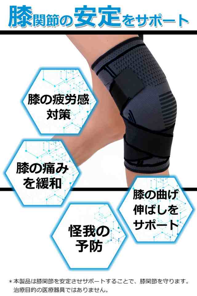 膝サポーター 2枚セット スポーツ用 膝保護 通気性 膝安定 男女兼用 大きい