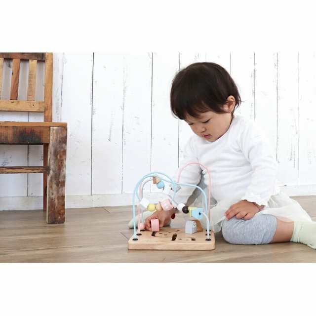 アニマルマーチ おもちゃ ルーピング ビーズコースター 知育玩具 木製