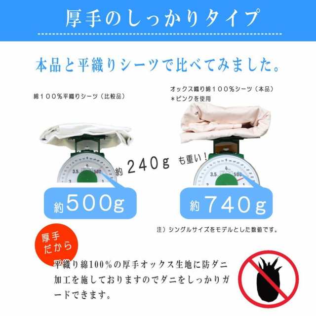 ワンタッチシーツ シングル 防ダニ 厚手 厚地織 オックス マットレスカバー 105×205cm 日本製 三河産 ダニアレルギー ハウスダスト  の通販はau PAY マーケット - ハッピー寝具ラボ