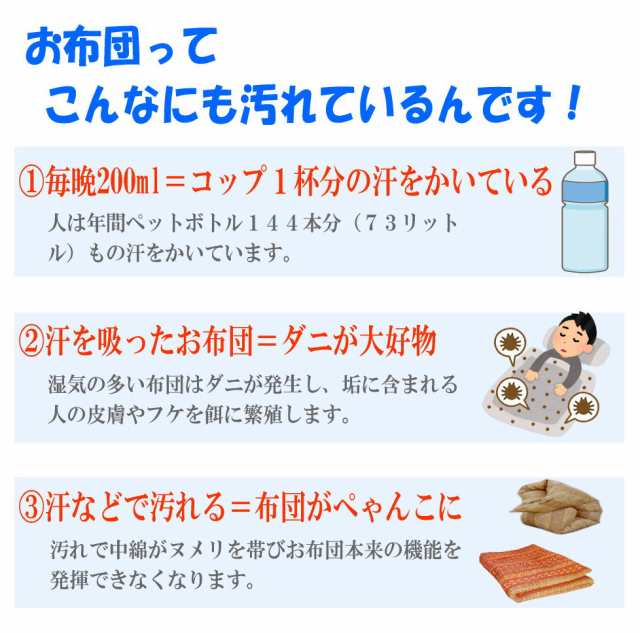 羽毛 布団 クリーニング 専用 保管無料 防ダニ加工 ふとん 丸洗い クリーニング ３枚専用コース １点１点単品洗い ウィルス除菌消毒 の通販はau  PAY マーケット - ハッピー寝具ラボ