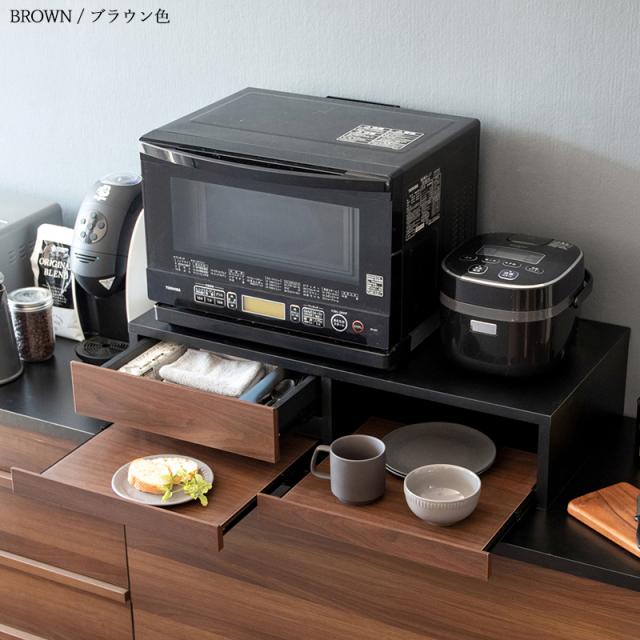 ANY/アニー キッチンカウンター サブテーブル タイプC 2列トレー 引出し ホワイト色 全2色 幅80×奥行き40×高さ5cm 合成樹脂化粧板 メラミン_6