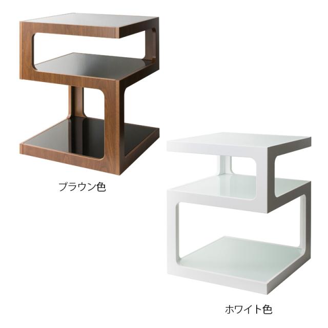 ARA2-ST【1台 単品】 サイドテーブル　ナイトテーブル カラー| ホワイト色 サイズ| 幅40×奥行き40×高さ52.5cm ガラス天板_15