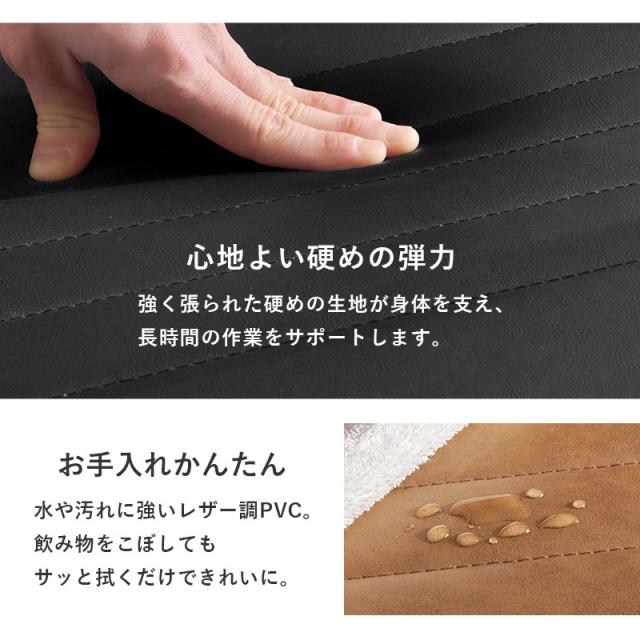 ワークチェア オフィスチェア 1脚単品 LOCU ライトブラウン色・ダークグレー色・ブラック色 合成皮革レザー張り かため アームチェア キャスター オフィス用にも 学習椅子 昇降式 デスクチェア_7