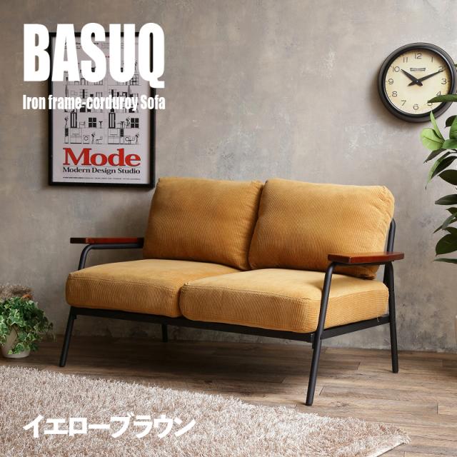 BASUQ-2P バスク 二人掛けソファー SOFA　コーデュロイ生地 ネイビー色/全3色 幅136cm×奥行約73cm×高さ約80cm 座面高：42cm 北欧 組み立て商品 ミッドセンチュリー 店舗用にも_3