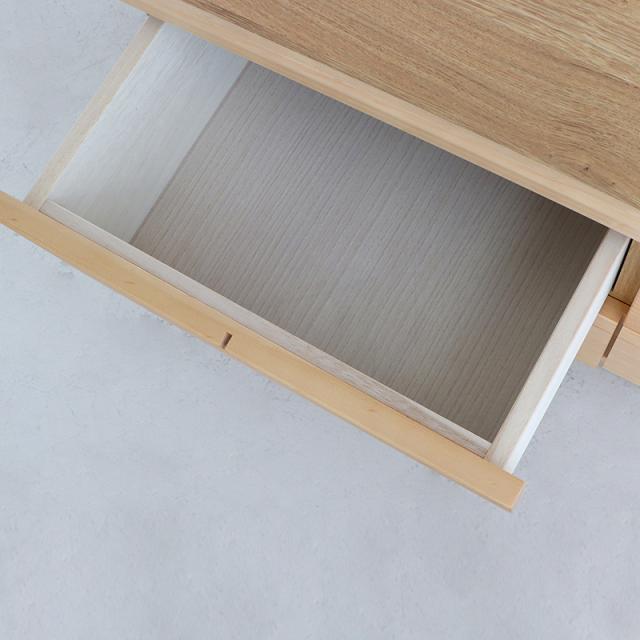 CEK-CST 2段チェスト/幅120cm 引出しの収納 タンス【2台セット】ナチュラル色 幅120×奥行45×高さ41cm パイン無垢材 強化紙 スライドレール仕様 サイドテーブル リビング収納