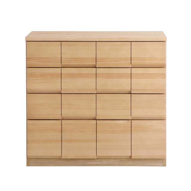 CEK-CST 4段チェスト/幅90cm 引出しの収納 タンス【2台セット】ナチュラル色 幅90×奥行45×高さ85cm パイン無垢材 強化紙 スライドレール仕様 サイドテーブル リビング収納