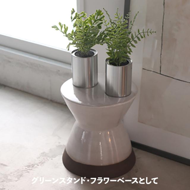 CL20-WH カラフル 陶器 スツール 1脚単品 ブラック ホワイト グレー ブルー レッド イエロー 6色展開 サイズ 幅30×奥行き30×高さ31cm 完成品 フラワーベース 観葉植物台 サイドテーブル グリーンスタンドナイトテーブル ミニテーブル 