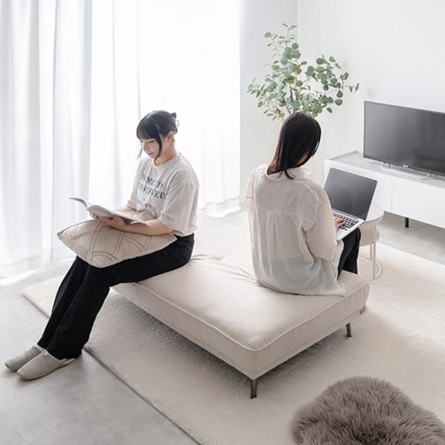 アイランドソファ 2人掛け 1台単品 MUUM アイボリー  グレー 幅136cm×奥行80cm×高さ33cm ローソファーにも 二人掛け 北欧インテリア_15
