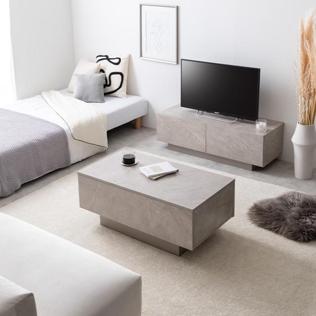 テレビ台 テレビボード100cm幅 SIN 大理石模様 グレー 2色 組み立て品 ローボード ロータイプ テレビ台 北欧_14
