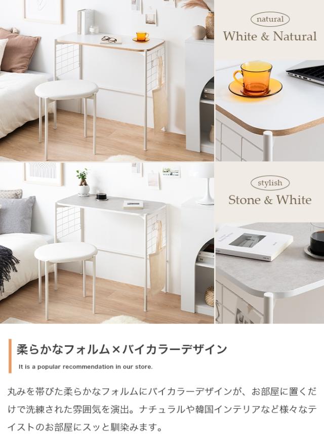 SOI 80cm幅 棚付きマルチデスク デスク+チェアセット 組み立て品 グレー色 ホワイト色 モニター台 ラック 北欧 机 PCデスク 学習デスク 勉強机 リビング学習デスク テレワーク 在宅ワーク スリム ECRF_3