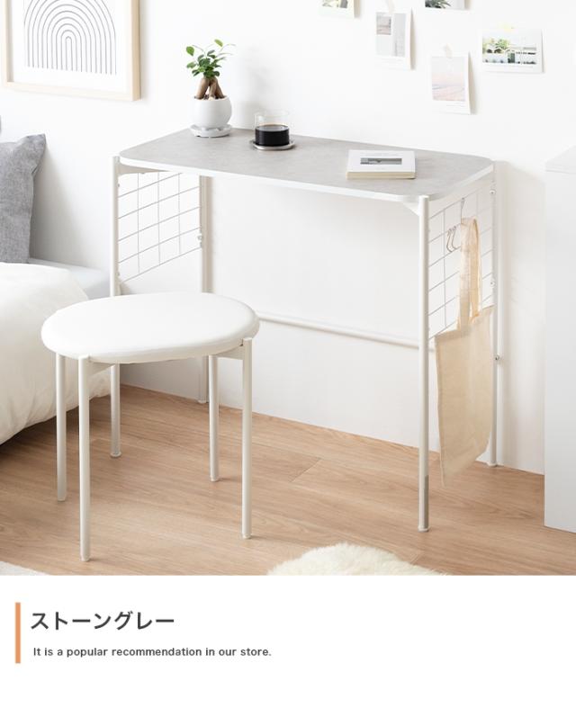 SOI 80cm幅 棚付きマルチデスク デスク+チェアセット 組み立て品 グレー色 ホワイト色 モニター台 ラック 北欧 机 PCデスク 学習デスク 勉強机 リビング学習デスク テレワーク 在宅ワーク スリム ECRF_18