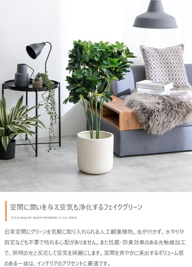 光触媒人工観葉植物 fake green カポック (約)幅40cm×奥行40cm×高さ90cm 照明光が当たることで消臭・抗菌・防汚・ホルムアルデヒド分解の効果を発揮 フェイクグリーン 造花 水やり不要 空気清浄 イミテーショングリーン_2