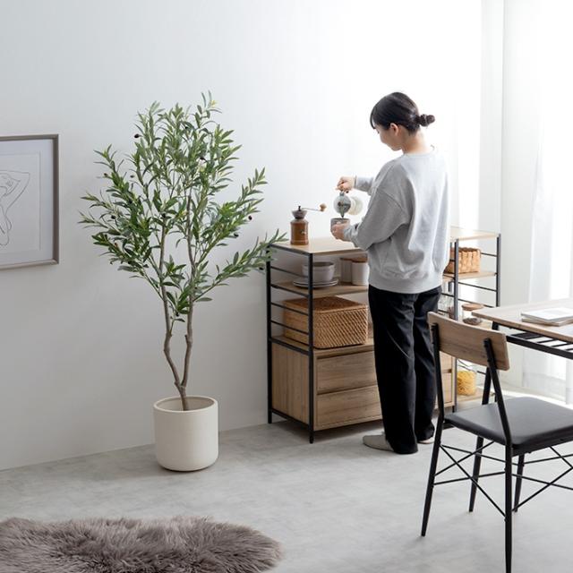 光触媒人工観葉植物 fake green オリーブ　(約)幅55cm×奥行45cm×高さ150cm 照明光が当たることで消臭・抗菌・防汚・ホルムアルデヒド分解の効果を発揮 フェイクグリーン 造花 水やり不要 空気清浄 イミテーショングリーン_13