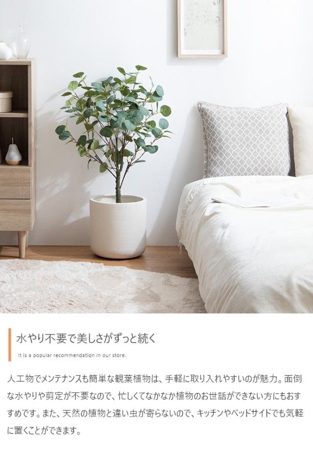 光触媒人工観葉植物 fake green ユーカリ (約)幅50cm×奥行44cm×高さ85cm 照明光が当たることで消臭・抗菌・防汚・ホルムアルデヒド分解の効果を発揮 フェイクグリーン 造花 水やり不要 空気清浄 イミテーショングリーン_5