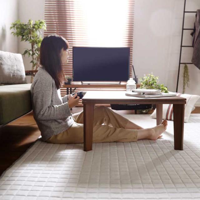 【こたつ本体・掛け布団 2点セット】FANK コーデユロイこたつ掛布団（長方形）ベージュ/全5色 テーブルはブラウン/ホワイトのリバーシブルの通販は