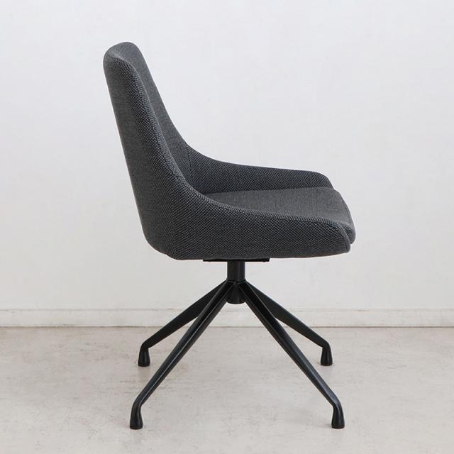 FRB-DC 回転式ダイニングチェア 【1脚単品】チャコールグレー色/全2色 布張り スチール脚 立ち座りがラクな回転チェア 幅48×奥行き53×高さ81cm 座面高：43cm 北欧 デスクチェア 店舗用にも_1
