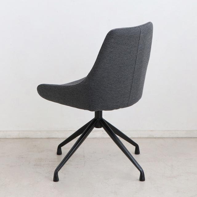 FRB-DC 回転式ダイニングチェア 【1脚単品】チャコールグレー色/全2色 布張り スチール脚 立ち座りがラクな回転チェア 幅48×奥行き53×高さ81cm 座面高：43cm 北欧 デスクチェア 店舗用にも_2