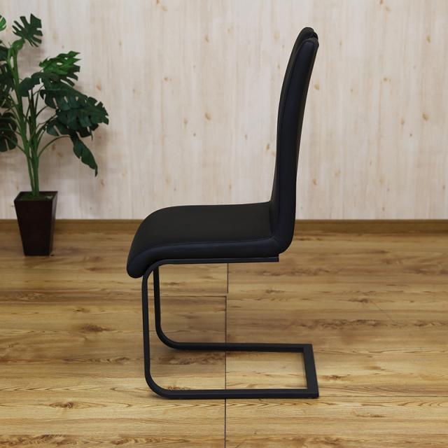 ハイバック ダイニングチェア 【6脚セット】ブラック色/全2色 合成皮革レザー、スチール脚 幅44×奥行き58×高さ100cm 座面高:45cm 北欧 カジュアル スリムタイプ ミーティングチェア 椅子 店舗用にも GBML-DC-bk_2