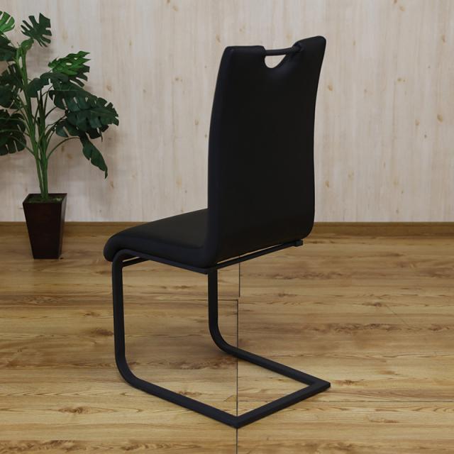 ハイバック ダイニングチェア 【6脚セット】ブラック色/全2色 合成皮革レザー、スチール脚 幅44×奥行き58×高さ100cm 座面高:45cm 北欧 カジュアル スリムタイプ ミーティングチェア 椅子 店舗用にも GBML-DC-bk_3