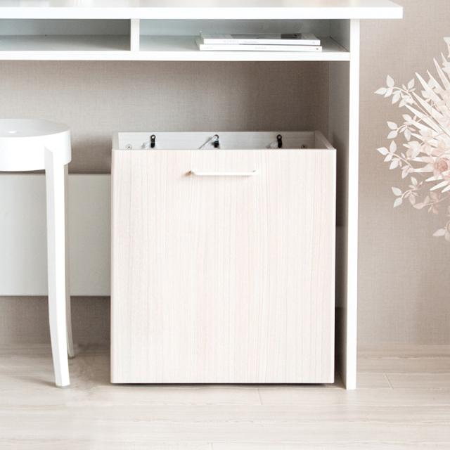木目調 分別 ダストボックス 【1台単品】ホワイト/ブラウン/ナチュラル 幅50×奥行き30（取っ手含33）×高さ55.5cm 古紙入れ ゴミ箱 ゴミバコ ごみばこ スリム 店舗ダストBOX ウッド 木目 おしゃれ GMM-DB_5