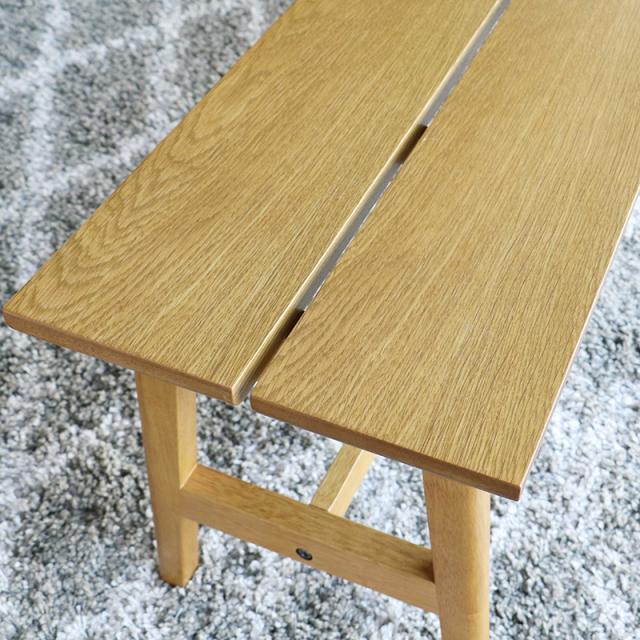 RSC ダイニングベンチ 【2脚セット】 カラー| ナチュラル色（オーク） サイズ| 横幅125 奥行33 高さ74cm座面高さ43.5cm 主素材| ラバーウッド材 天然木 無垢 北欧スタイル シンプル木製ベンチ_6