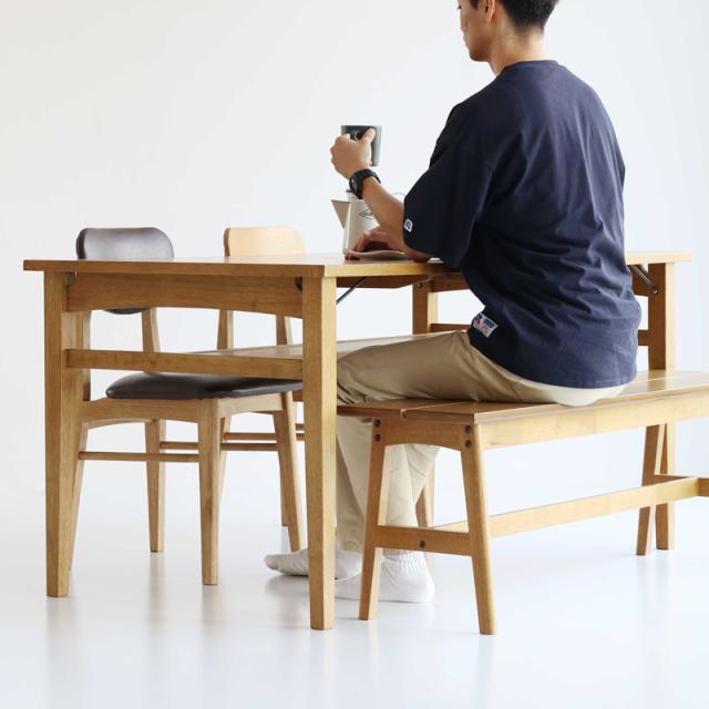 RSC150cmダイニングテーブル【1台単品】 カラー| オーク ナチュラル色 サイズ| 横幅150 奥行80 高さ72cm 主素材| オーク材 天然木 無垢 北欧スタイル シンプル ダイニングセット_5