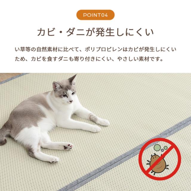 い草風ラグ SANI 江戸間3畳 幅174 奥行261cm 日本製 国産 洗えるペット対応ラグ  畳風ラグ 夏 ラグ 洗える リバーシブル ペットラグ ラグ ペット用 防水 洗える 手洗いOK 軽量 傷防止 和モダン ラグマット ゴザ ラグマット ゴザ 寝ござ 夏ラグ 夏用_7