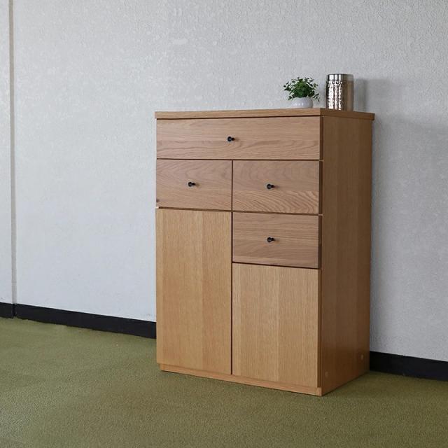LIVWOOD エヴァン 幅65 電話台 リビングボード オーク材  幅65 奥行40 高さ89cm 【受注生産】当社オリジナルデザイン 国産 日本製 木製 北欧 BR停止中 モデム ルーター収納_1