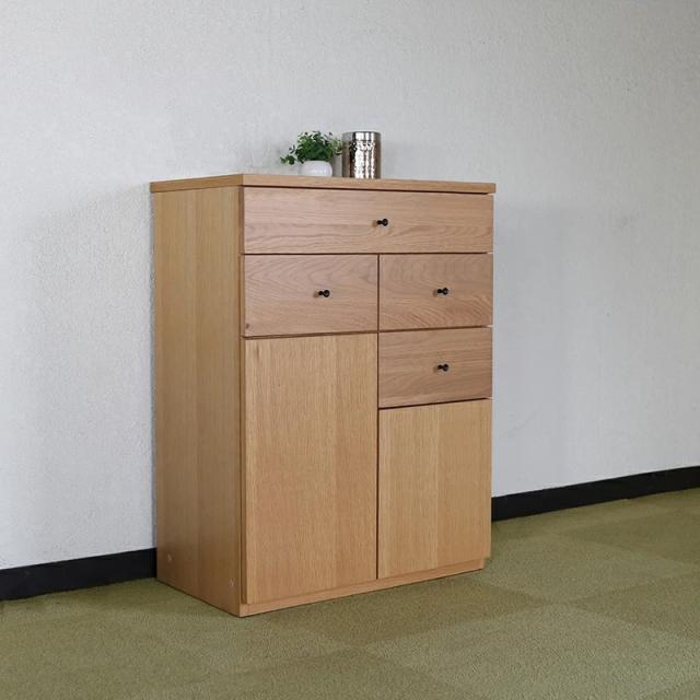 LIVWOOD エヴァン 幅65 電話台 リビングボード オーク材  幅65 奥行40 高さ89cm 【受注生産】当社オリジナルデザイン 国産 日本製 木製 北欧 BR停止中 モデム ルーター収納_2