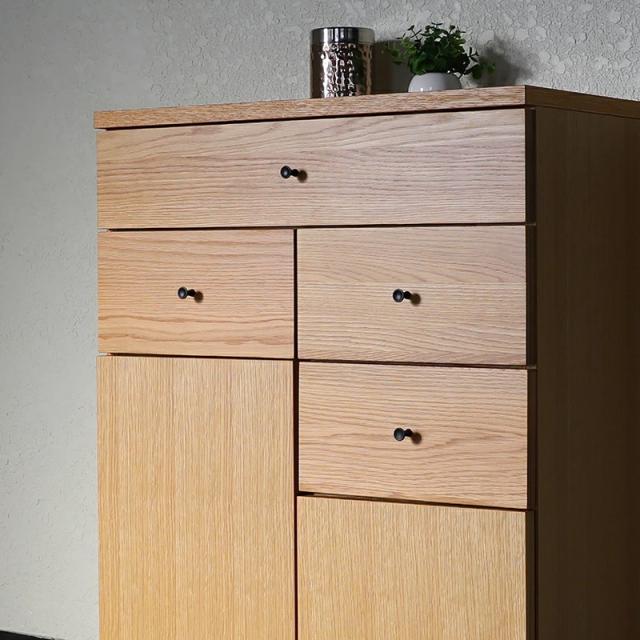 LIVWOOD エヴァン 幅65 電話台 リビングボード オーク材  幅65 奥行40 高さ89cm 【受注生産】当社オリジナルデザイン 国産 日本製 木製 北欧 BR停止中 モデム ルーター収納_3