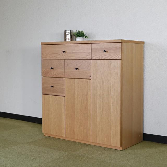 LIVWOOD エヴァン 幅85 電話台 リビングボード オーク材 幅85 奥行40 高さ89cm 当社オリジナルデザイン 国産 日本製 木製 北欧 リビング収納_1