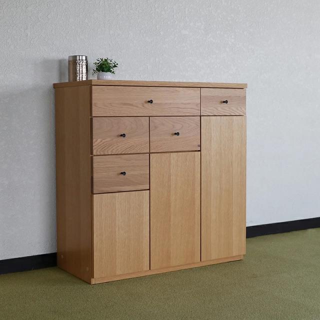 LIVWOOD エヴァン 幅85 電話台 リビングボード オーク材 幅85 奥行40 高さ89cm 当社オリジナルデザイン 国産 日本製 木製 北欧 リビング収納_2