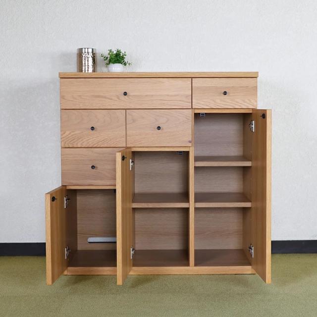 LIVWOOD エヴァン 幅85 電話台 リビングボード オーク材 幅85 奥行40 高さ89cm 当社オリジナルデザイン 国産 日本製 木製 北欧 リビング収納_5