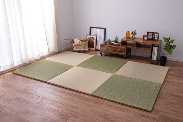 い草 置き畳 9枚セット AYK 約82×82×2.5cm 大判 縁なし マカロンカラー 6色 たたみ カビ防止 消臭軽量 防音 傷防止 すべり止め 子供部屋 ユニット畳 和モダン_19