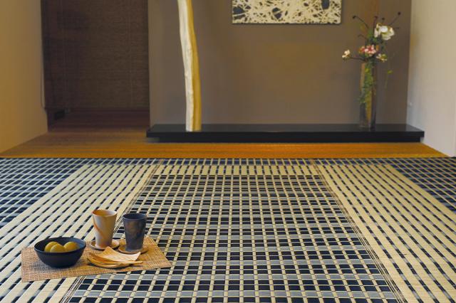 い草ラグ（裏張りなし） RKS 江戸間4.5畳　約261×261cm ブルー 日本製 国産 畳ラグ 夏 ラグ い草カーペット イ草 ラグマット 日本製 軽量 傷防止 和モダン おしゃれ 和室 和風 モダン 防カビ ゴザ 寝ござ 夏用_3