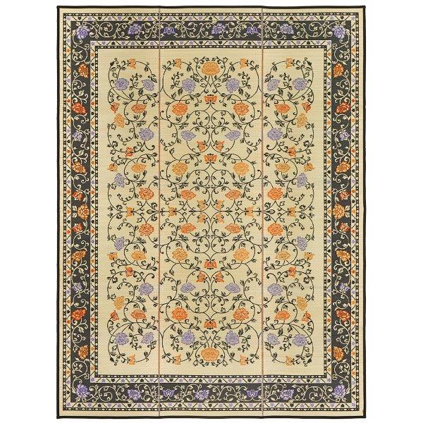 い草カーペット（裏張りあり） IDA 江戸間6帖 約261×352cm ボタニカル柄 花柄 日本製 国産 スベリ止め 畳ラグ 夏 ラグ い草カーペット イ草 ラグマット 日本製  軽量 傷防止 和モダン おしゃれ 和室 和風 モダン 防カビ 夏用_12