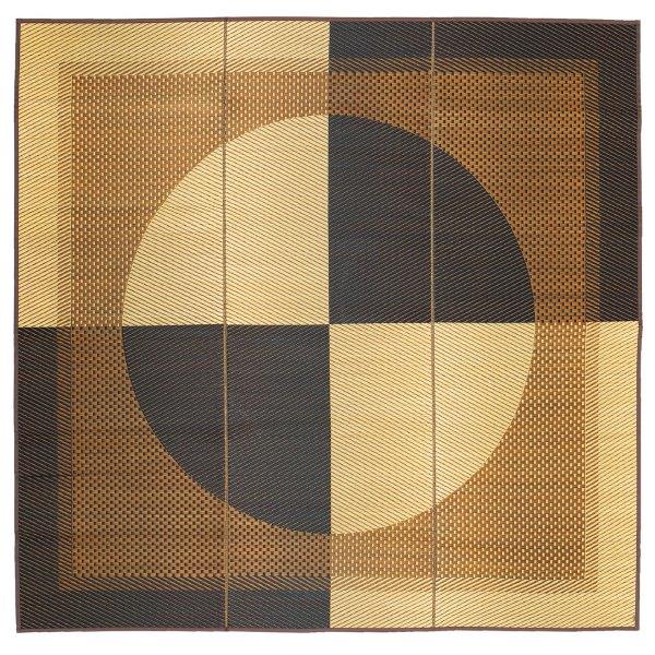い草カーペット（裏張りなし） GKU 江戸間4.5帖 約261×261cm ブラウン×ブラック 日本製 国産 畳ラグ 夏 ラグ い草カーペット イ草 ラグマット 日本製 軽量 傷防止 和モダン おしゃれ 和室 和風 モダン 抗カビ ゴザ 寝ござ 夏用_12