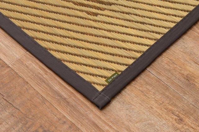 い草カーペット（裏張りあり） GKU 江戸間6帖 約261×352cm ブラウン×ブラック 日本製 国産 すべり止め 畳ラグ 夏 ラグ い草カーペット イ草 ラグマット 日本製  軽量 傷防止 和モダン おしゃれ 和室 和風 モダン 抗カビ 夏用_7