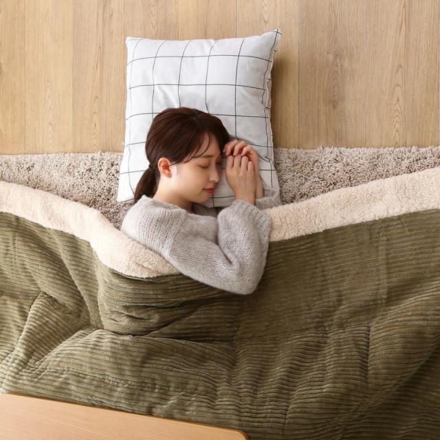 掛け布団単品】MUKF コーデュロイ 薄掛け こたつ布団 幅190 奥行190cm