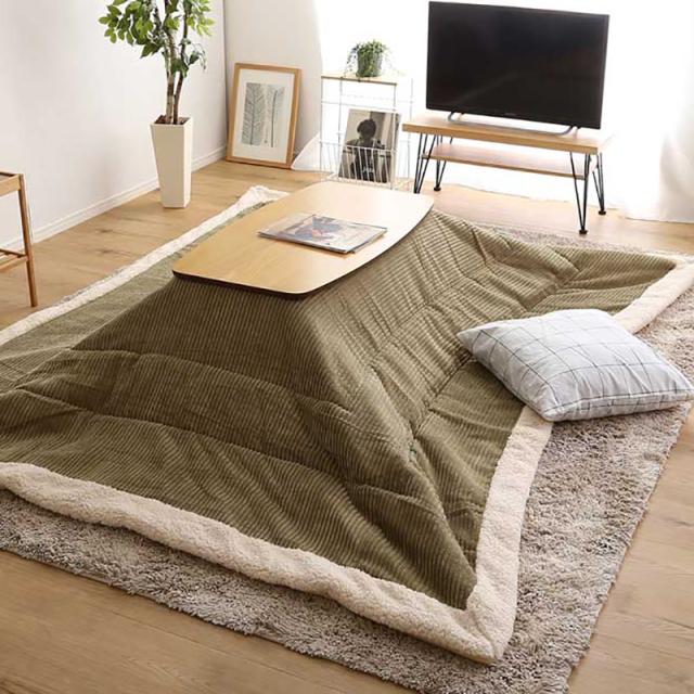 【掛け布団単品】MUKF コーデュロイ 薄掛け こたつ布団 幅190 奥行190cm (正方形) ネイビー/全5色 【80cm正方形こたつ用 】 コンパクト スリム おしゃれ 北欧 コタツ布団 掛布団 掛け布団単品】MUKF コーデュロイ 薄掛け こたつ布団 幅190 奥行190cm