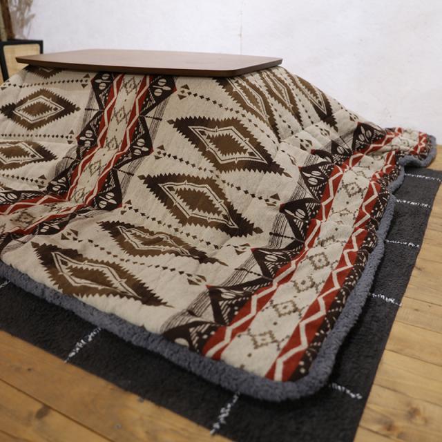 掛け布団単品】OGKF オルテガ柄 薄掛け こたつ布団 幅190 奥行190cm