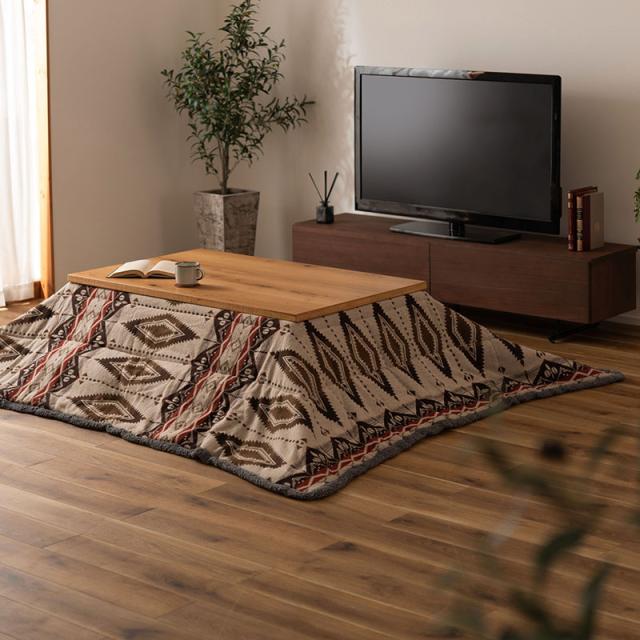 【掛け布団単品】OGKF オルテガ柄 薄掛け こたつ布団 幅190 奥行190cm (正方形)  【80cm正方形こたつ用 】 フォークロア調 コンパクトスリム おしゃれ エスニック コタツ布団 掛布団 掛け布団単品】OGKF オルテガ柄 薄掛け こたつ布団 幅190 奥行190cm