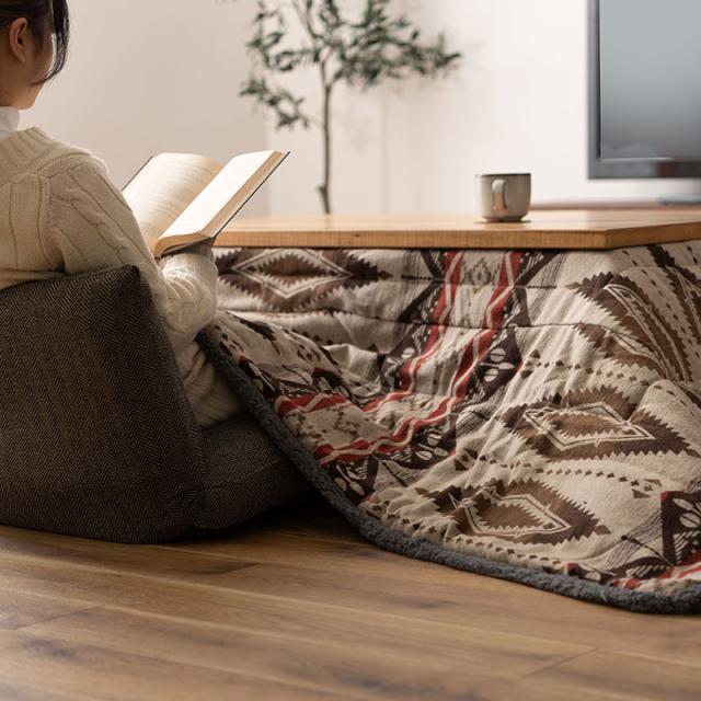 掛け布団単品】OGKF オルテガ柄 薄掛け こたつ布団 幅190 奥行190cm