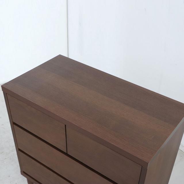 OT-CST3段チェスト/幅75cm 引出しの収納 タンス【2台セット】ブラウン色 幅76×奥行40×高さ72cm オーク無垢材 スライドレール仕様 リビング収納